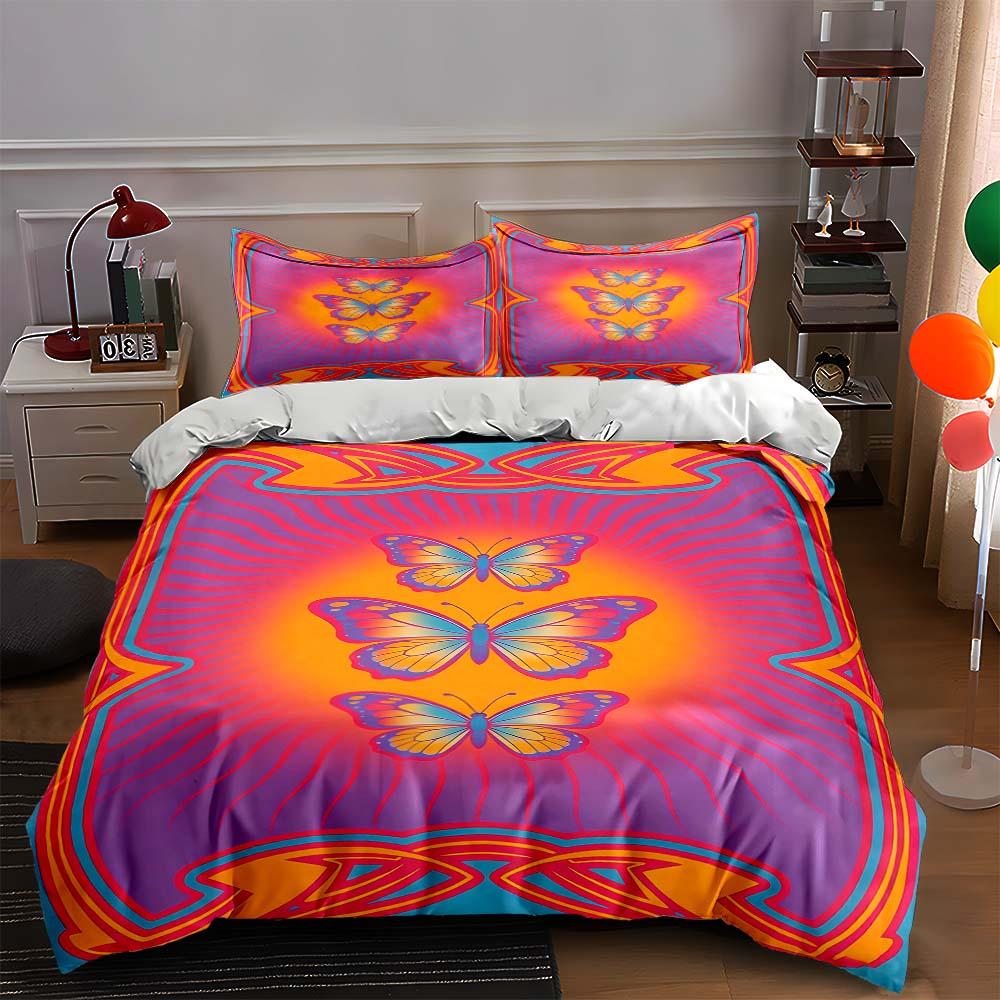 

Vivid butterfly gradient Bedding Duvet cover sets Duvet covers Pillowcases gifts (1 * Duvet Cover 2 * Pillowcases, without duvet insert) 135x200cm