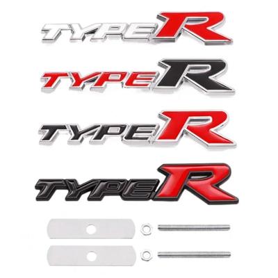 Pegatina Logo Metal 3D Tipo R Insignia Parrilla Delantera Coche Emblema Maletero Trasero Calcomanías Para Civic TYPER CRV HRV Accord Fit Accesorios Coche