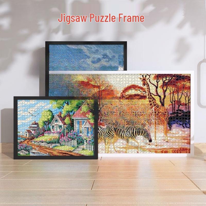 Solid Wood Jigsaw Puzzle Photo Frame 75x50 70x50 Wall Hanging Picture Frame 48x68 cm.