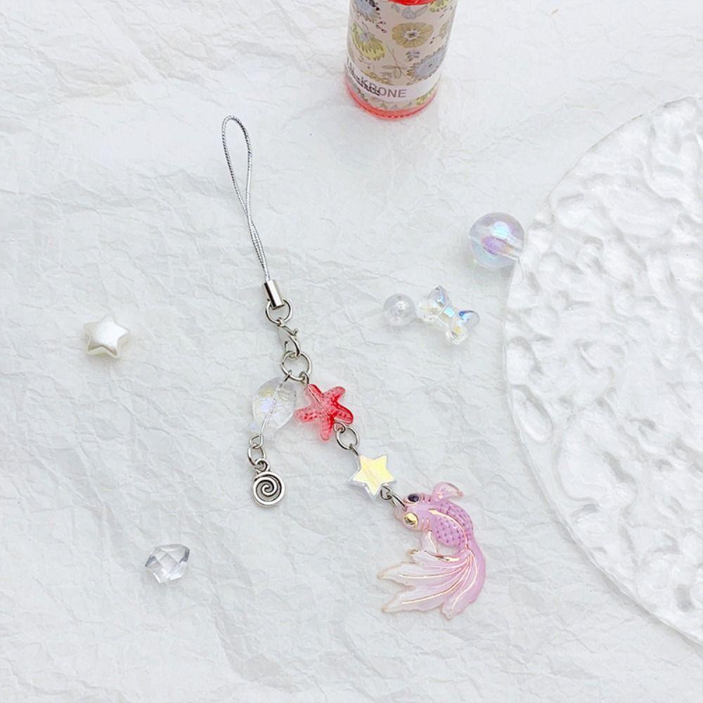 Acrylic Shell Dolphin Mobile Phone Chain Beaded Five-pointed Star Phone Lanyard  Decoration
