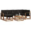 Outdoor Sofa Set with Cushions 7 pcs Natural and Black