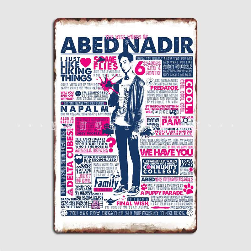 

Мудрые слова Абеда Надира Металлическая вывеска Кинотеатр Гараж Клуб Бар Украшение Настенный декор Жестяная вывеска Плакат 20x30cm