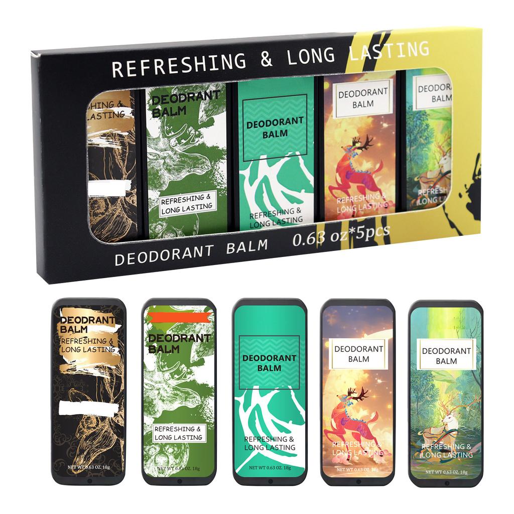 Pánský tělový deodorant antiperspirant krém Dlouhotrvající osvěžující Zředěný zápach Tělový deodorant antiperspirant tyčinka Antiperspirantní lotio 18g×5ks