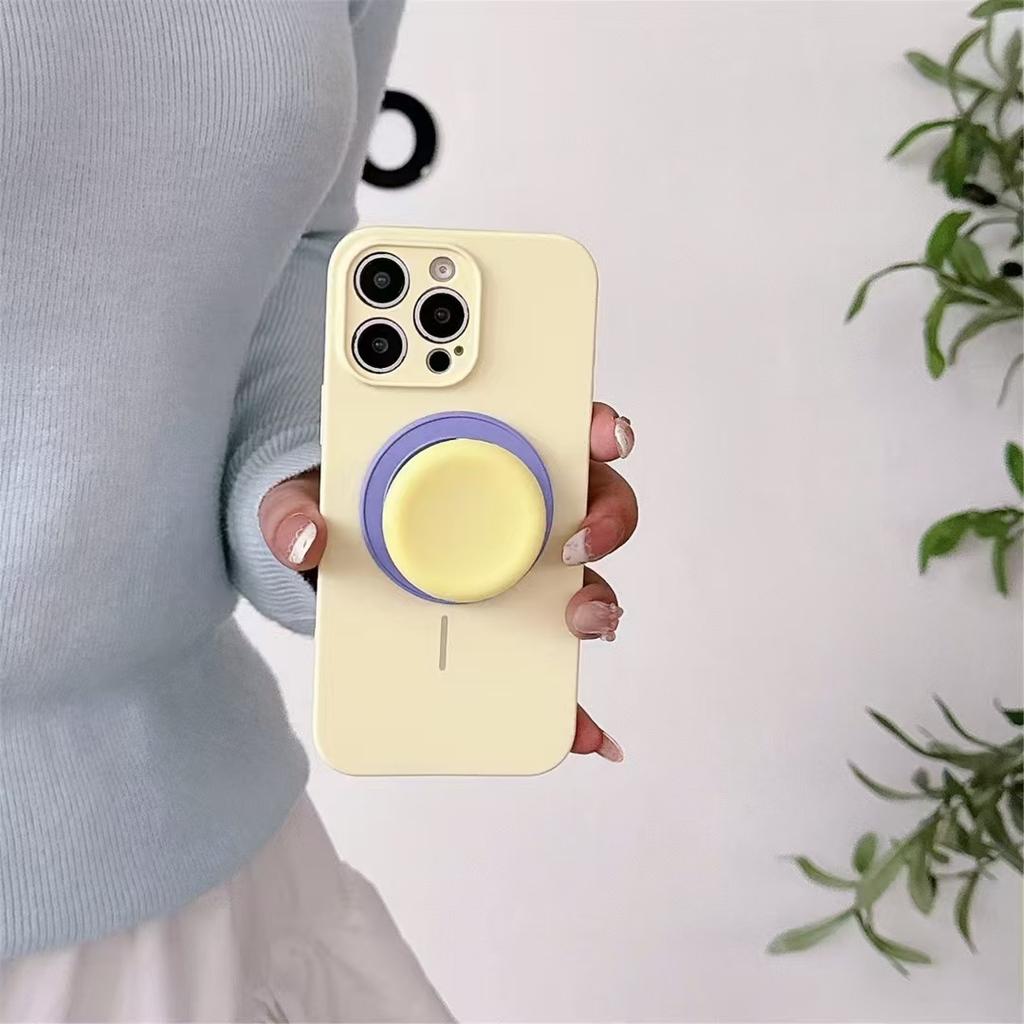 Fine ring liquid silicone magnetic attraction, suitable for iPhone15Pro Apple 16promax touch button 14p mobile phone case