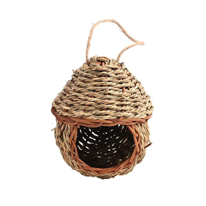 Pet Supplies Hand-woven Straw Mat Rope Cover Bird Nest Outdoor Garden Hanging Decoration Ornaments