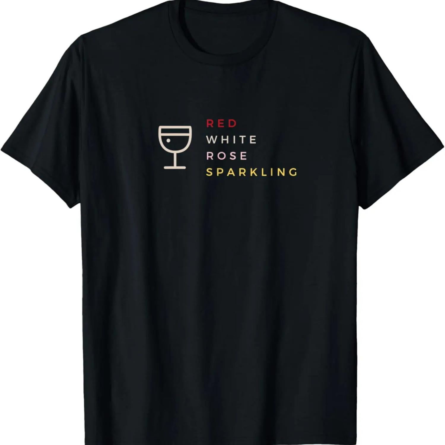 

Red, White, Rose, Sparkling Wine Drinking Novelty T-Shirt S чёрный