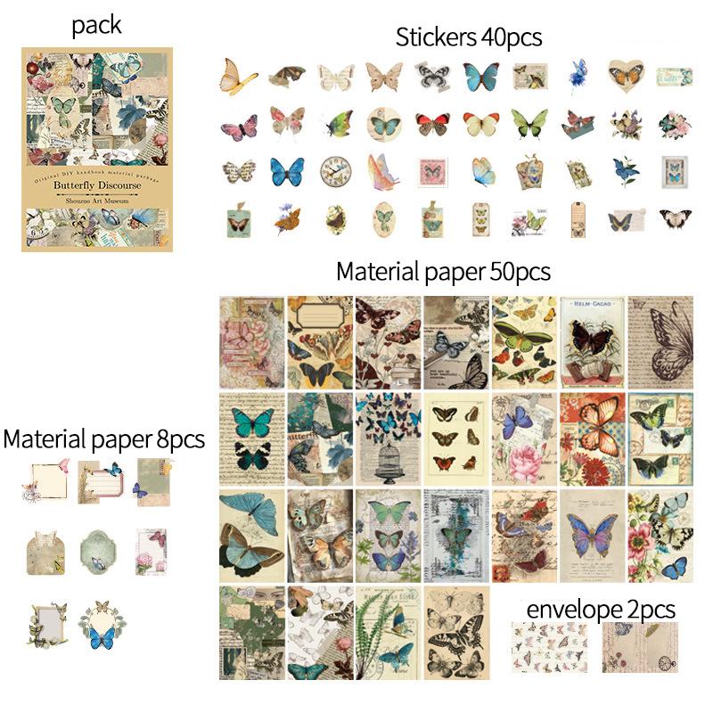 100 pcs/pack Vintage stickers Material paper Scrapbooking Creative DIY Diary album materials DIY Junk Journal Supplies
