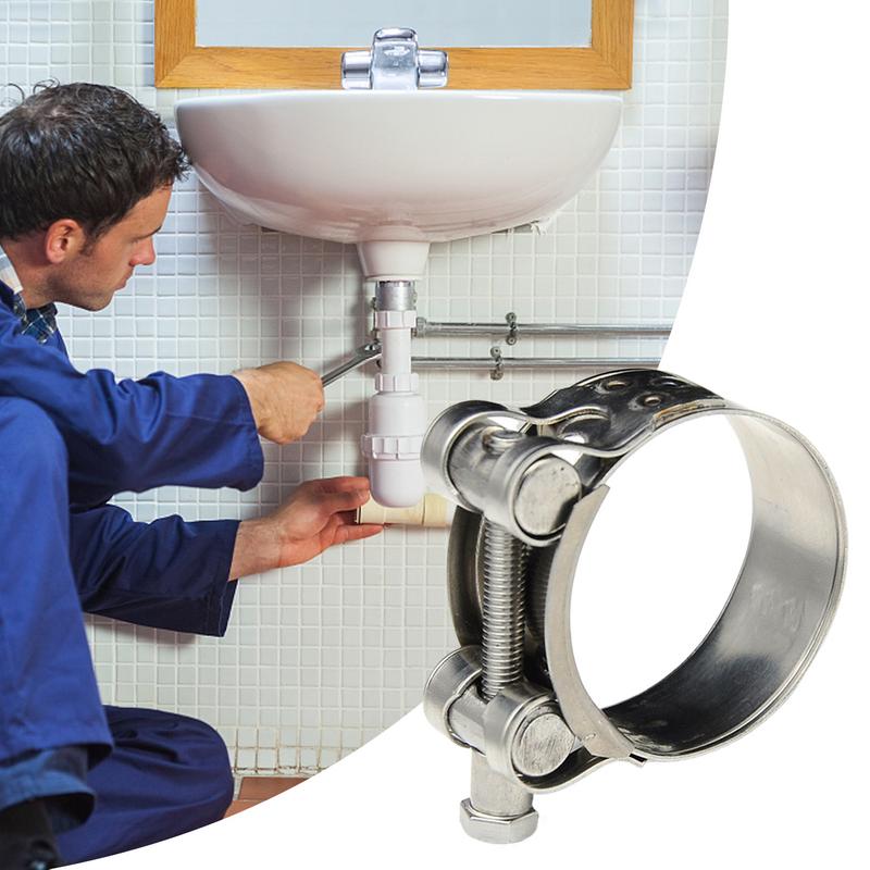 1pcs Stainless Steel Powerful Hose Clamp Exhaust Air Water Pipes Durable Sealing Powerful Strength Repair Welding Tools