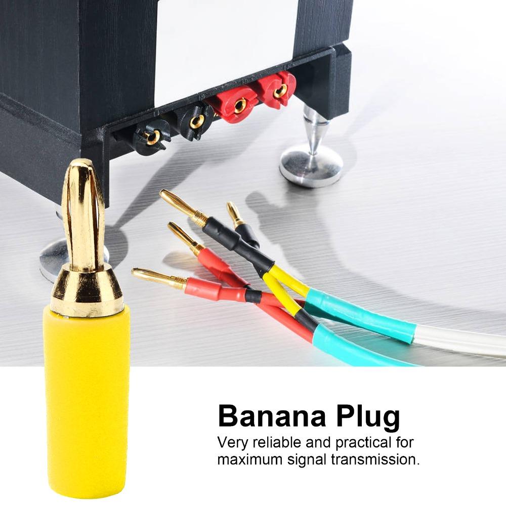 10 PCS 2.5mm Banana Connector Copper Gold Plated Speaker Plug  Connector  2.5mm Socket