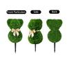 Artificial Topiary Bear Shaped Garden Stake with Decorative Bow Outdoor Decorative Lawn Ornament for Yard Patio and Home Landscaping