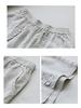 Women's Retro Pleated Cotton-Linen Harem Shorts – Casual, Loose, Elastic Waist for Spring/Summer