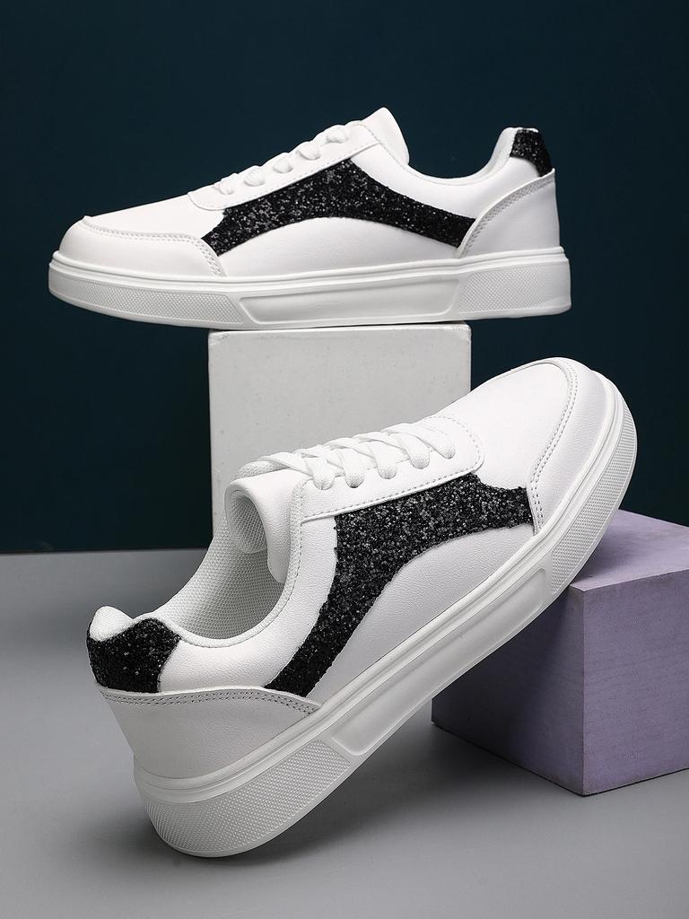 Fashion SYTK Original Couple Style Fashionable Glossy Decorative Board Shoes, Leather Surface, Anti Slip, Women's Versatile Casual Shoes