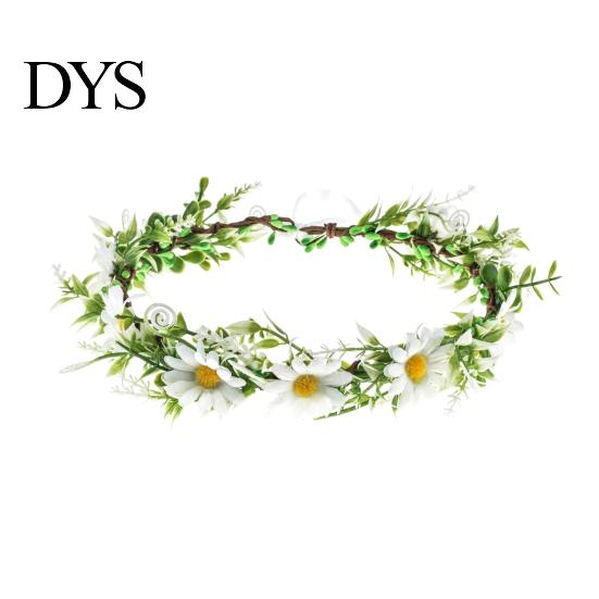 Green Leaf Hair Wreath Bridal Flower Crown Fairy Style Artificial Flowers Eucalyptus Forest Headband Chaplet Head for Weddings Beach Vacation