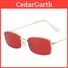 Summer Square Metal Sunglasses Large Red Lens Fashion Accessories For Dance And Casual Wear
