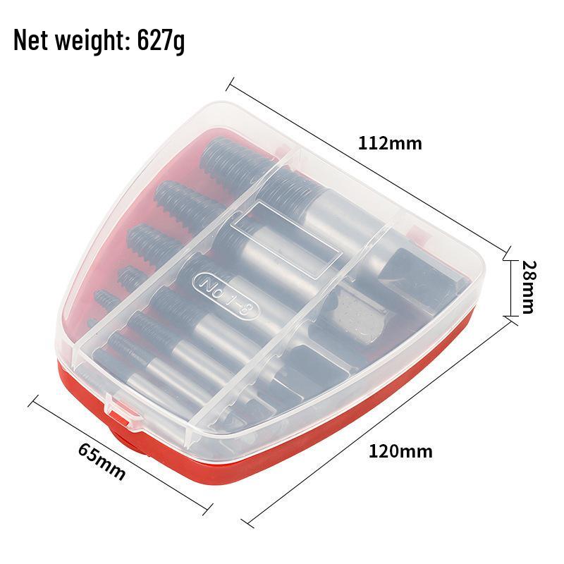 10-Piece Damaged Screw Extractor Set - Coarse & Fine Threads