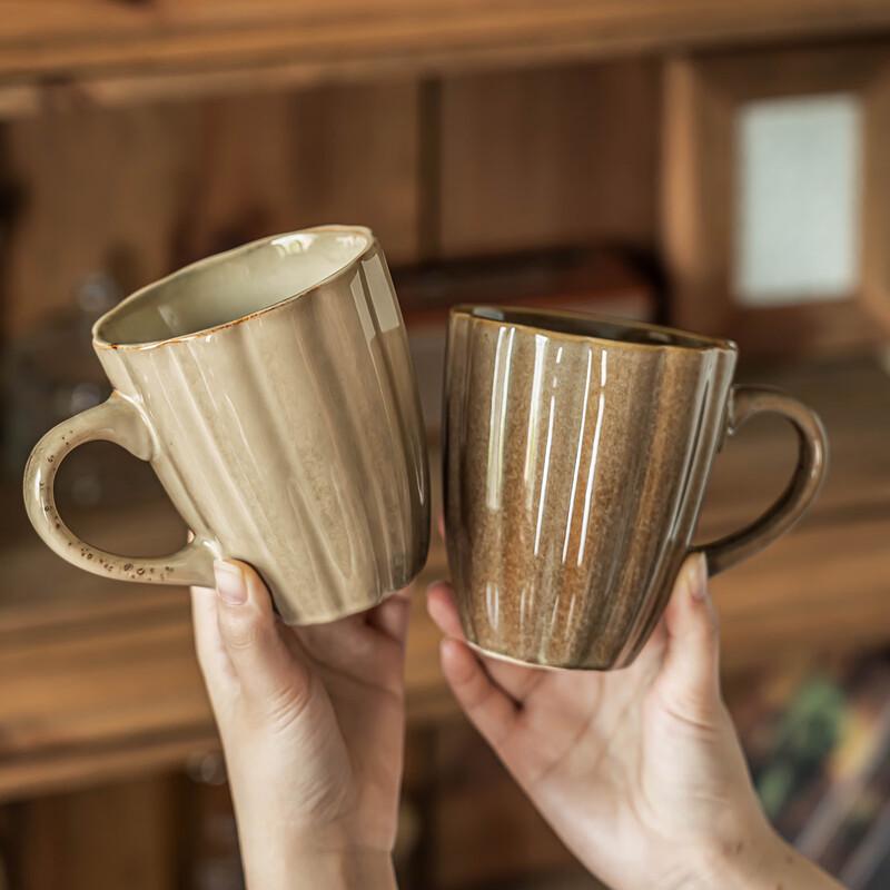De ou Xingguang Ceramic Retro Striped Mug