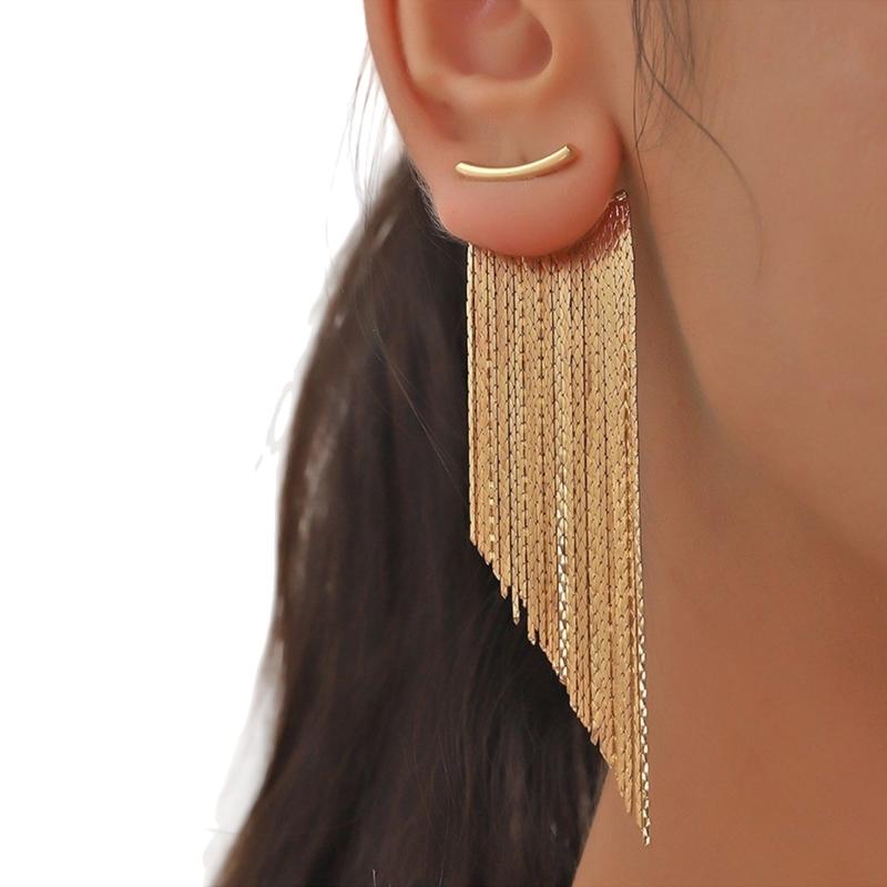 Portable Copper Tassels Earrings Comfortable All Day Wear Daily Fashion Jewelry