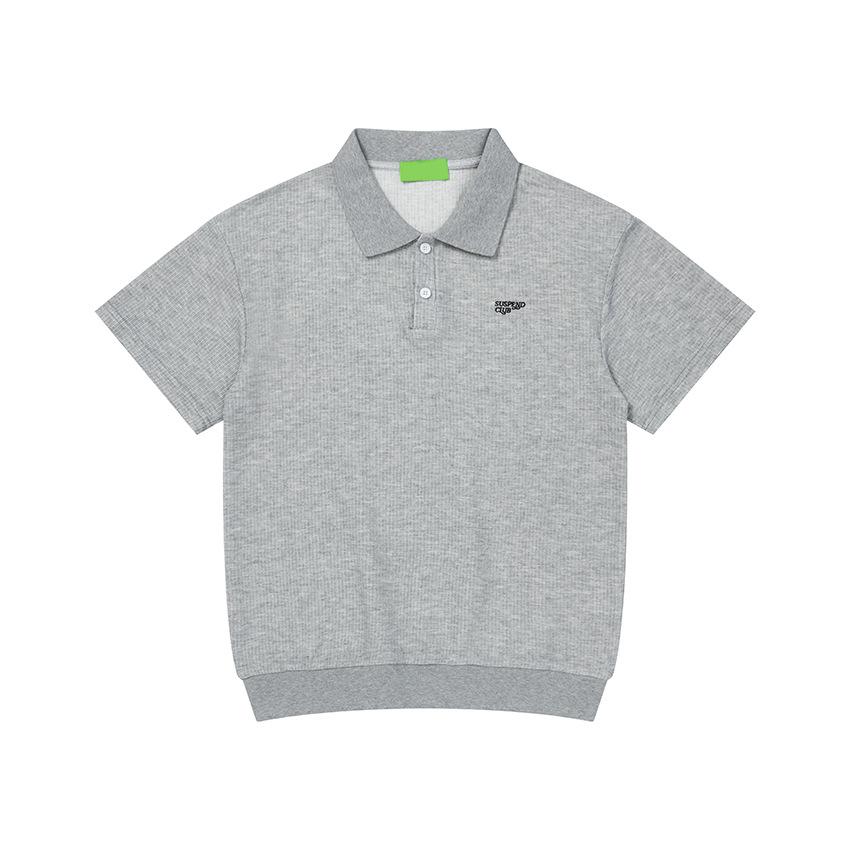 Waffle Old Money Wind Short-sleeved Polo Shirt Men's Summer American Cleanfit Ruffian Handsome Loose Lapel T-shirt Top
