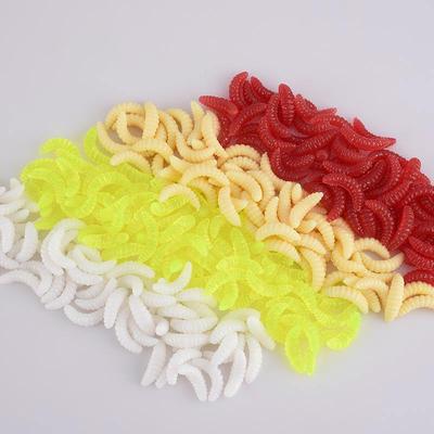 50 STÜCKE 2cm Weiche Angelköder Haken Geruch Würmer Leuchtende Garnelen Schwebende Angelköder Jigging-Köder