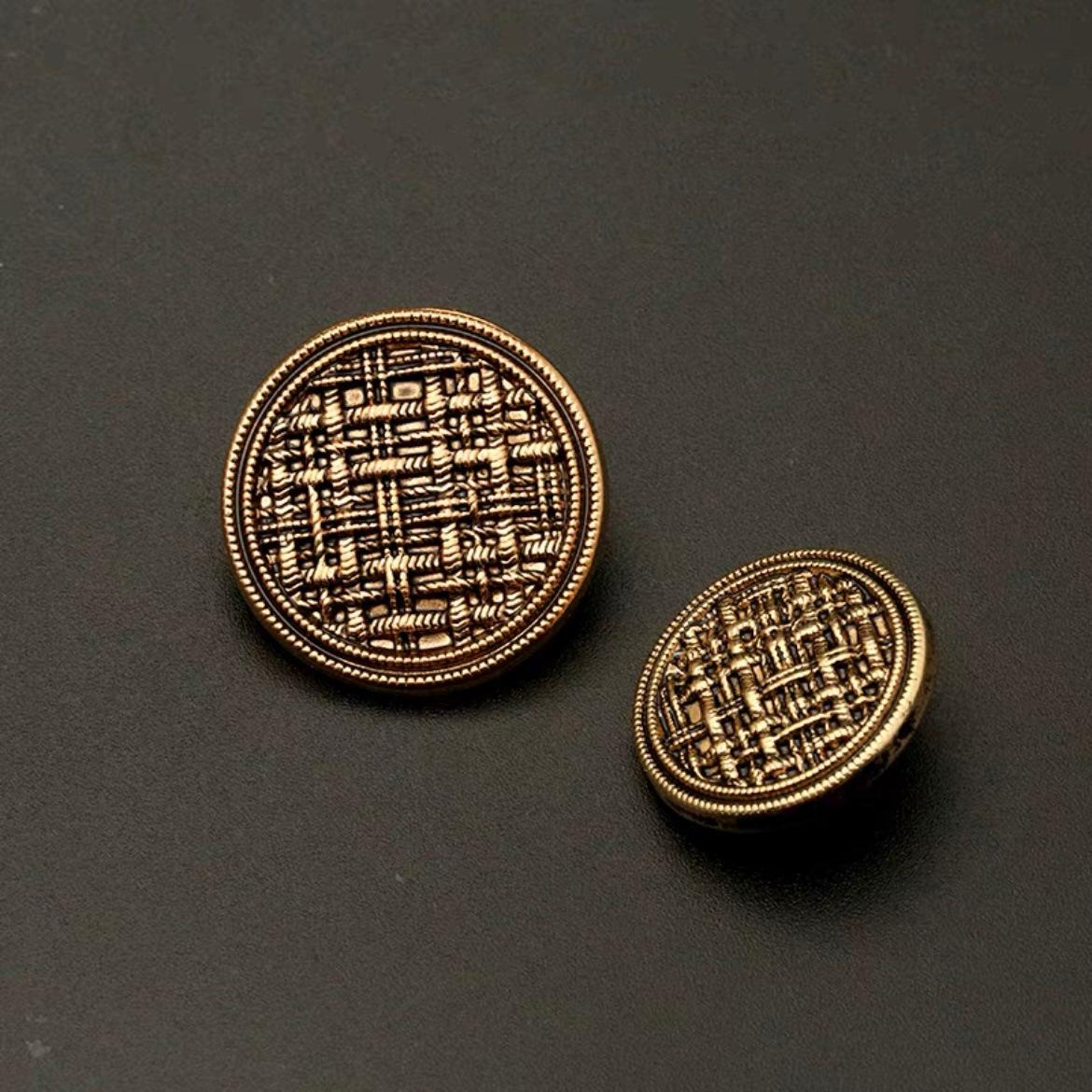 

10 шт. Винтажные полосатые сетчатые металлические пуговицы для куртки, трикотажа, свитера, одежды, швейных принадлежностей, простые декоративные пуговицы 1.5cm 0.59inch