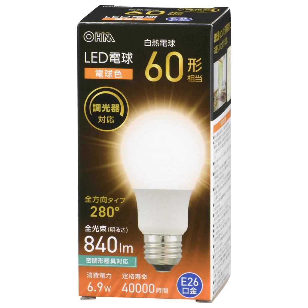 OHM LED Light Bulb, E26 Base, 60W Equivalent, Dimmable, Warm White OHM Electric LDA7L-GD AG5 06-5486