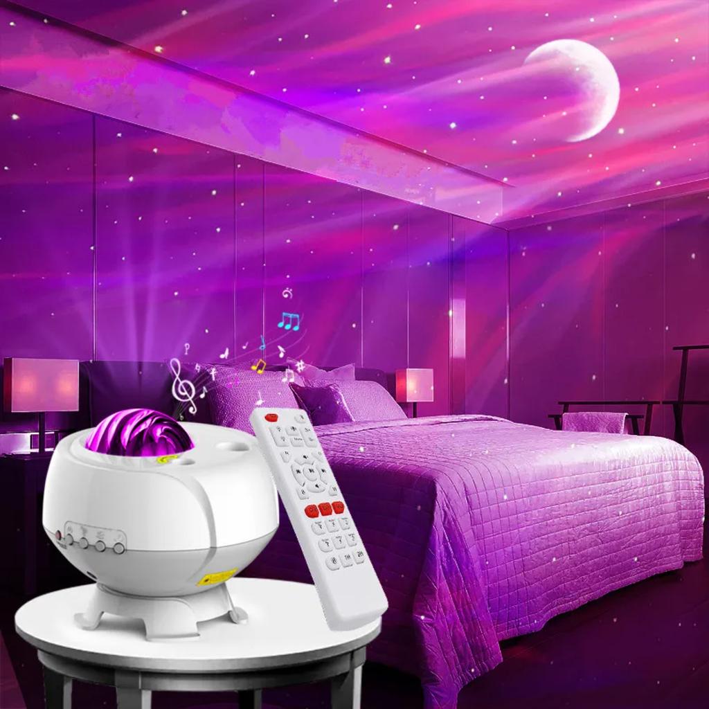 New Star Projector 3 In 1  Night Light Projector Wireless Music Speaker Aurora  Starry for  Baby Teen Adults