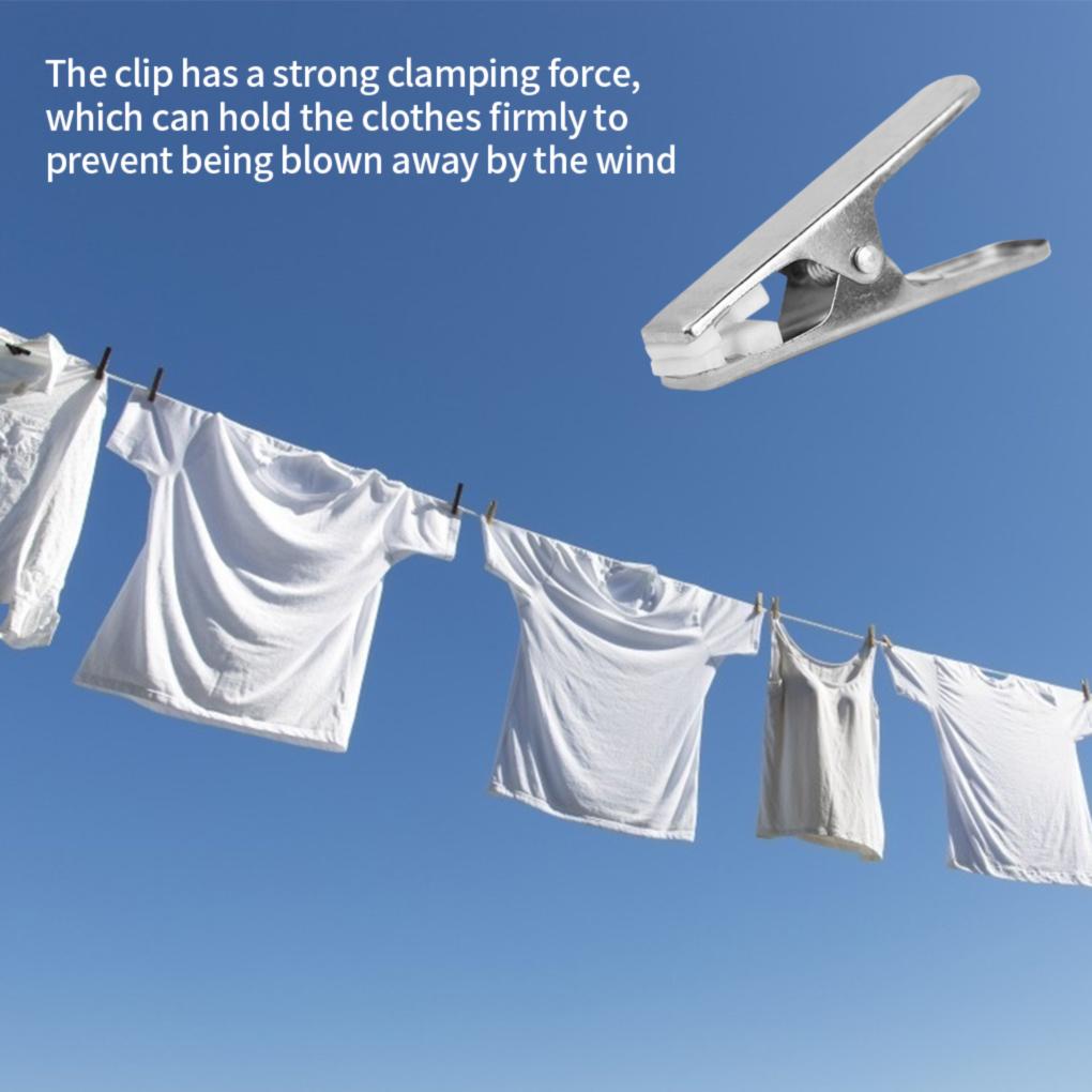 14 Pieces Stainless Steel Clothing Hanging Clip Portable Washable Small Peg House Backyard Dress Drying Hanger