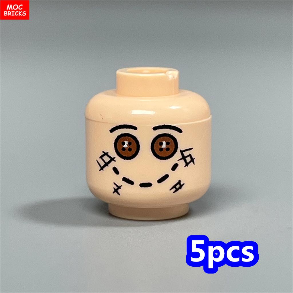 MOC Bricks Hollow Flesh Face Expression Head For 4cm Figure DIY Educational Building Blocks Toys For Children Gifts