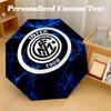 8‑Rib Automatic Umbrella, Inter Milan Design Foldable Umbrella for Sun Rain Protection Travel