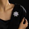 Sonnenblumen-Form Brosche für Damen, Strasssteine eingelegte Brosche für Kleid, Mantel, Schal, Vielseitiges Broschen-Accessoire für Mutter, Hochzeit