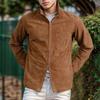 Men Coat Lapel Long Sleeve Solid Color Suede Jacket with Double-Ended Zipper Pockets Casual Street Style Outerwear