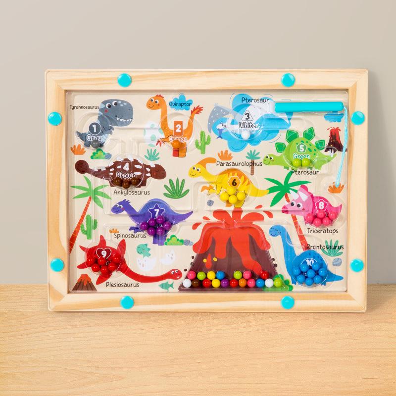 Cross-Border Montessori Children's Magnetic Bead Maze Board: Educational Color Sorting and Counting Toy