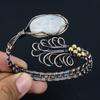 Moonstone Bangle, Handmade Gemstone Bangle, 999 Copper Wire Wrapped Antique Jewelry, For Engagement Gift