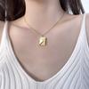Valentine's Day Love you Secret Hidden Message Pendant Necklace Stainless Steel Can Open Photo Frame Envelope Necklace