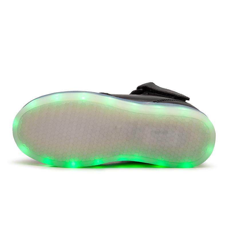 Children's light shoes led luminous shoes charging sports shoes high-top baby shoes male and female students female board shoes