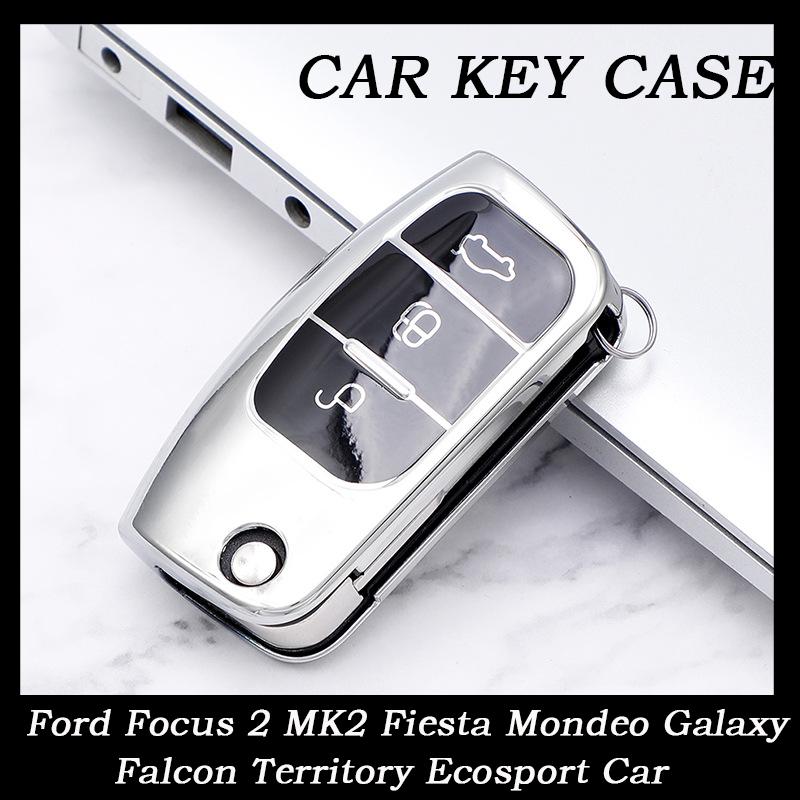 

TPU Folding Key Cover Bag Shell Case Keychain Protector For Ford Focus 2 MK2 Fiesta Mondeo Galaxy Falcon Territory Ecosport Car рожевий
