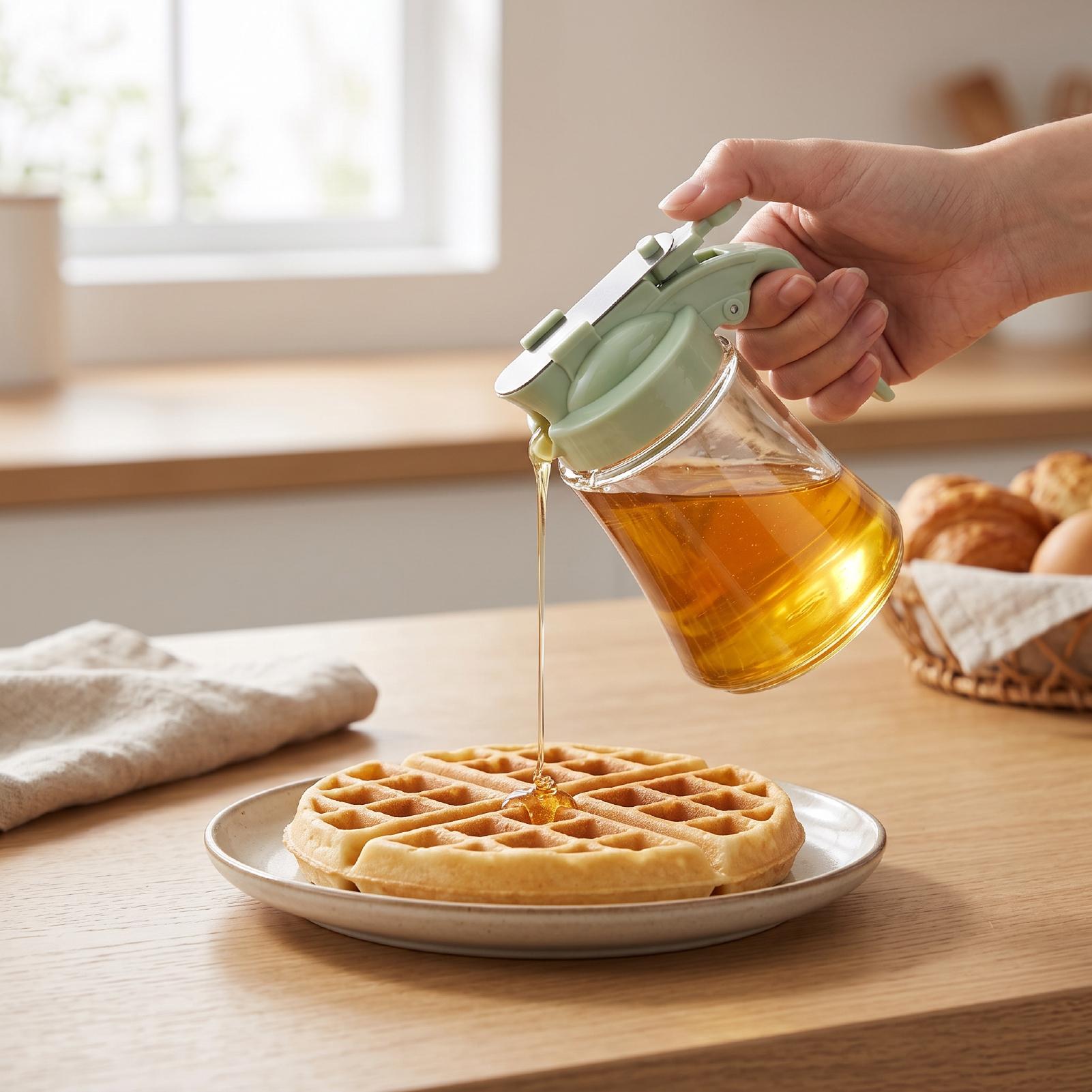 Honingdispenserfles 360ml, Druktype Geen Druppel voor Keuken