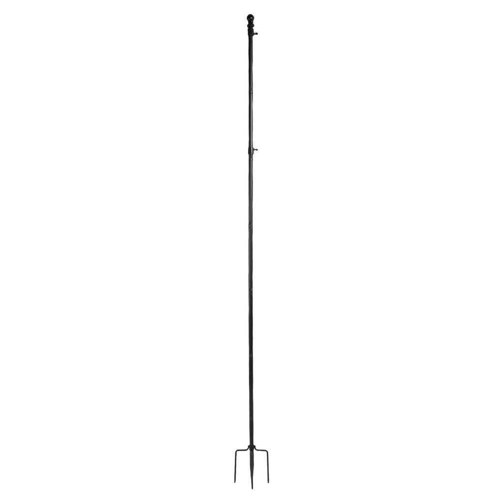Ground Flag Pole 10 FT Thickened Stainless Steel Outdoor Flagpole with 5 Prong Base for Garden Yard