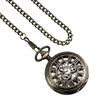 TREEWETO Skeleton Manual Winding Mechanical Double Case Roman Numerals Antique with Fob Chain Box Bronze