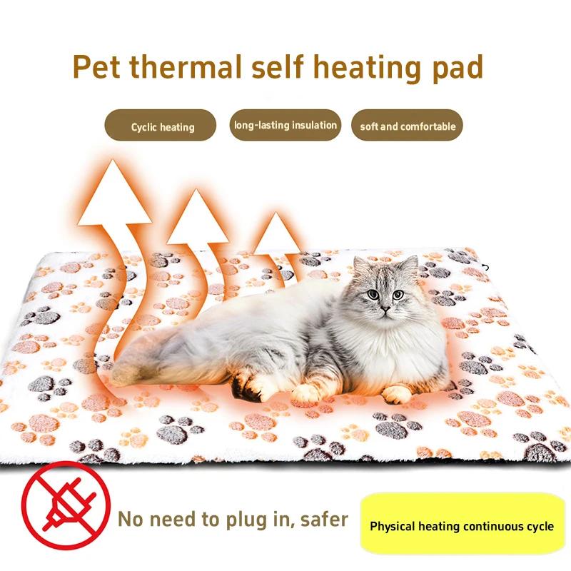 Selbstheizende Haustier-Pads, Decke, Welpen-Pad, warme Kissenmatte für Katzen, Hunde, waschbare Haustiere mit thermischem Körperwärme-reflektierendem Kern-Pad