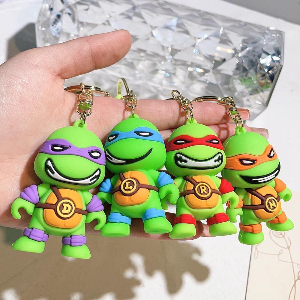 Kleurrijke PVC Ninja Turtles Sleutelhanger Schattige Siliconen Tassenhanger Voor Kinderen Cadeaus