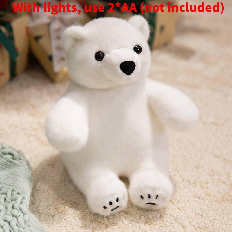 Adorable Led Colorful Glowing Polar Bear Plush Toy Soft Cartoon Animal Doll For Kids