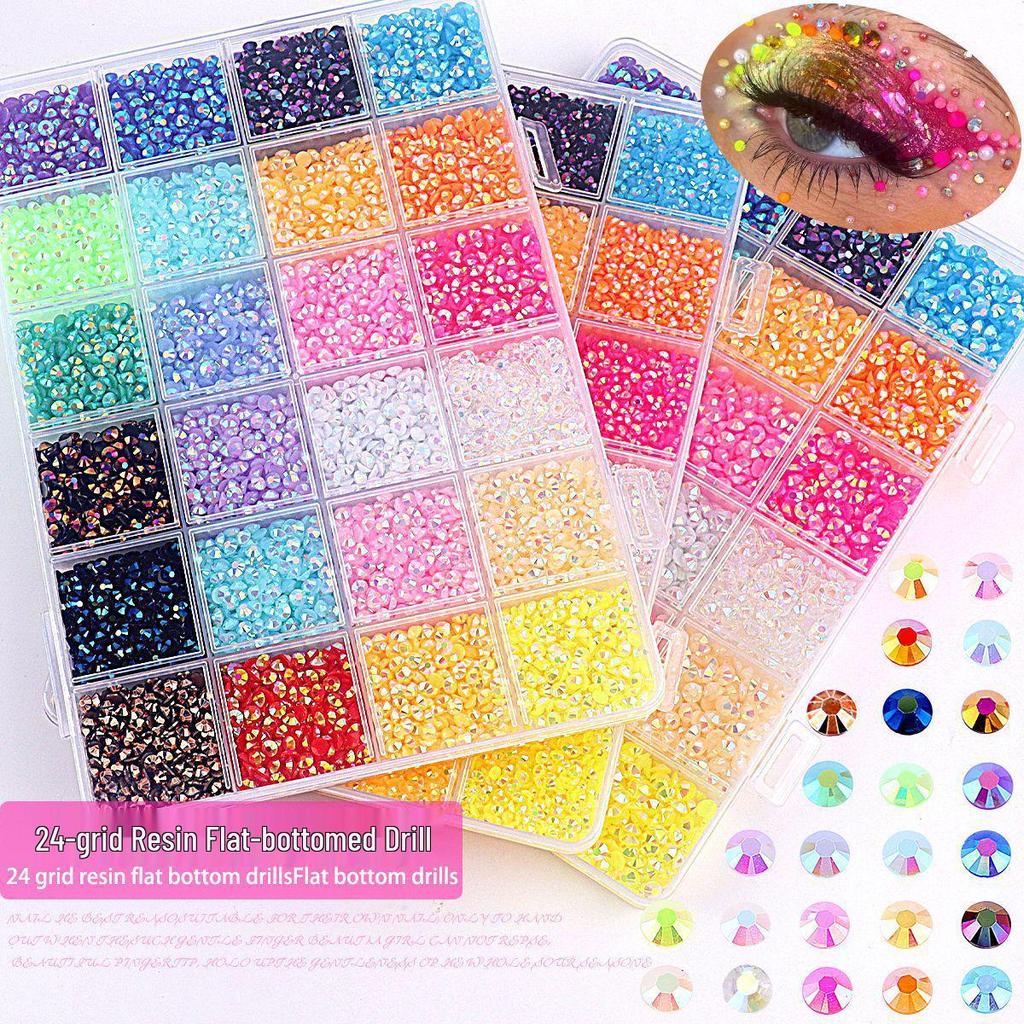 AB Barevné Gelové Pryskyřičné Ploché Kamínky pro DIY Řemesla (3mm/4mm/5mm)