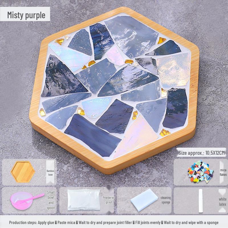 Mosaik Glimmer Bambu Underlägg & Grytunderlägg DIY-kit för Studenter & Barn