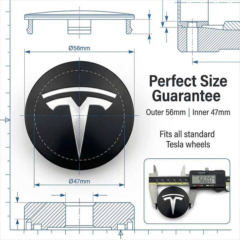 VCZRW1 4PCS 56MM Car Emblem Wheel Center Hub Cap Covers Auto Rim Cover For Tesla Model 3 / Y 2022 2021 Center Console Containersr