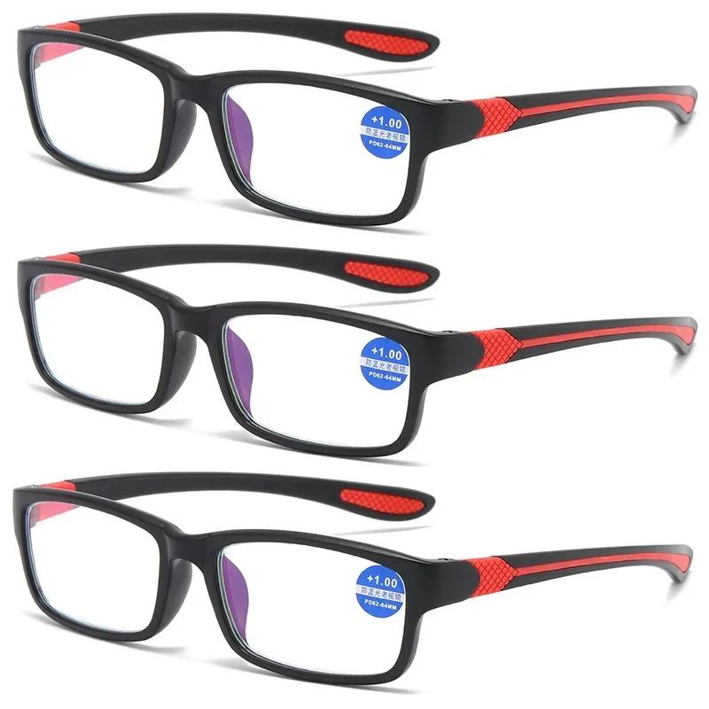 3Pcs Neutral Classic Full Frame Presbyopia Glasses Stylish Anti-Blue Light High Definition Eye Protection Reading Glasses