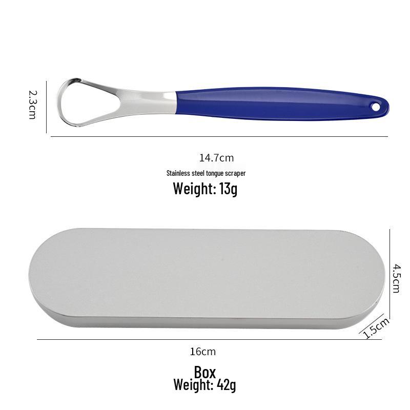 Stainless Steel Tongue Scraper - Removes Coating and Dirt for Adult Oral Hygiene