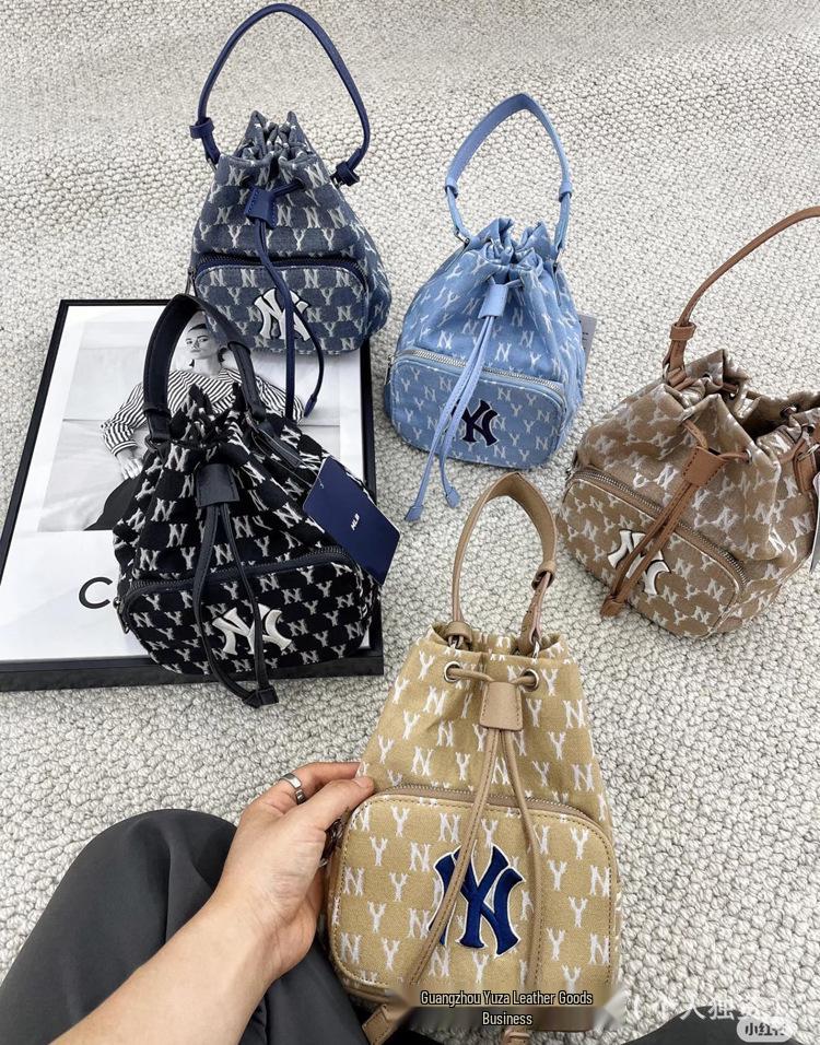 MLB Korea Women's College Style NY Embroidered Monogram Shoulder Bag