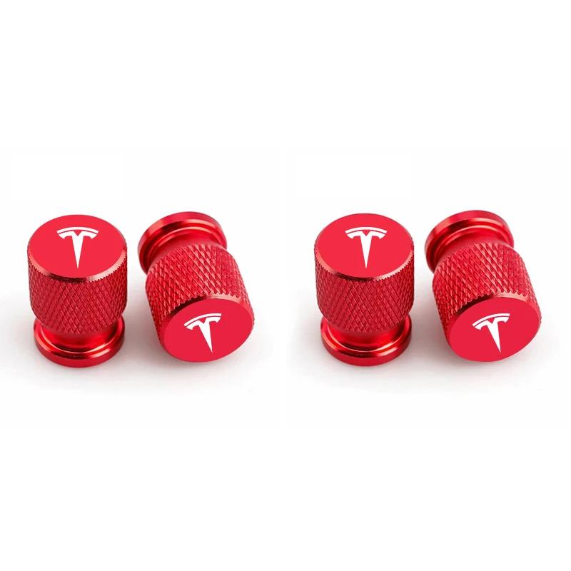 

Car Sticker 2025 Hot 4pcs Car Metal Wheel Tire Valve Cap Stem Duust Cover For Tesla Model 3 Model S X Model Y Roadster SpaceX Ex
