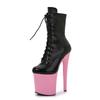 Fashion 20cm Popular Sexy Hate Sky High Boots Women's Bright Snake Pattern Thin Heeled Low Boots Super High Heeled Pole Dancing Shoes